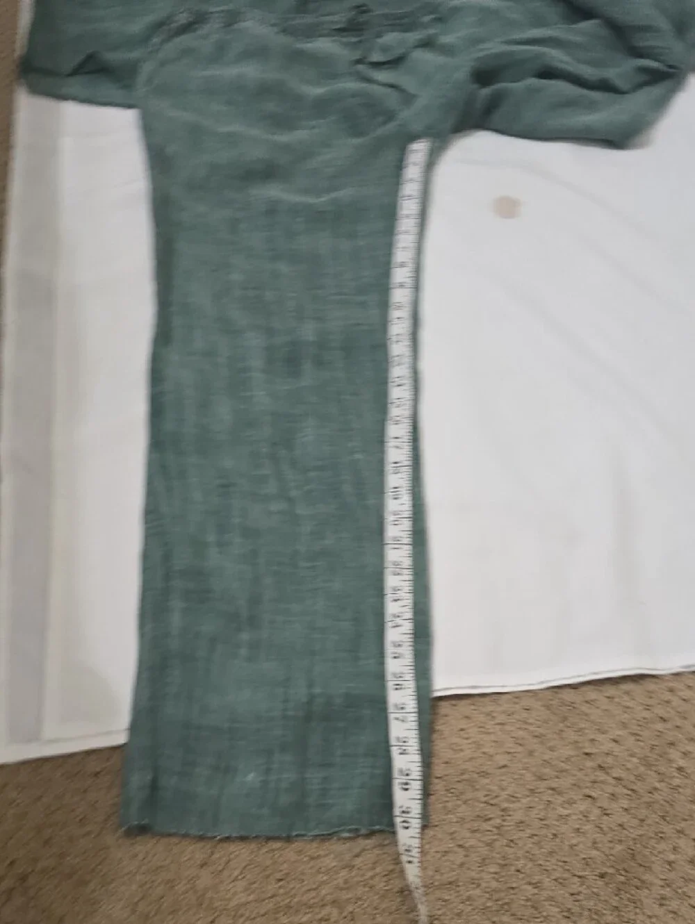 Zara Linen-Blend Relaxed Drawstring 2 Piece Set in Teal Green L‎